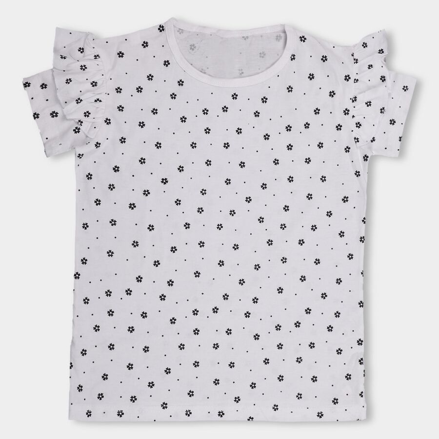Girls' 100% Cotton T-Shirt, Off White, large image number null