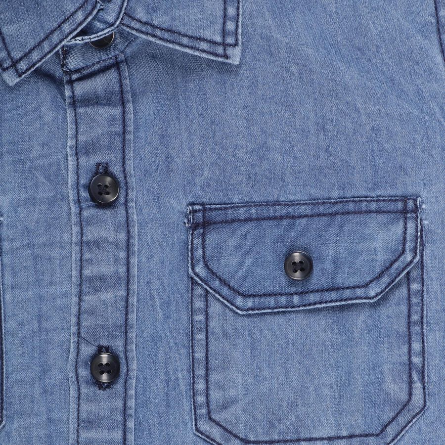 Boys' Casual Shirt, मध्यम नीला, large image number null