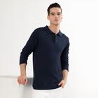 Men's Deep Midnight Navy Polo Neck Classic Pullover, Navy Blue, small image number null