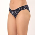 Women's Sky Blue Regular Fit High-Cut Panty, Navy Blue, small