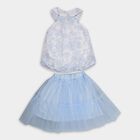 Girls' Top Skirt, Light Blue, small