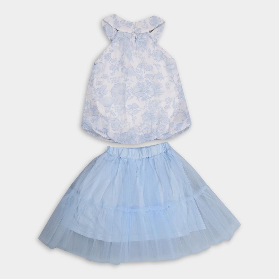 Girls' Top Skirt, Light Blue, large