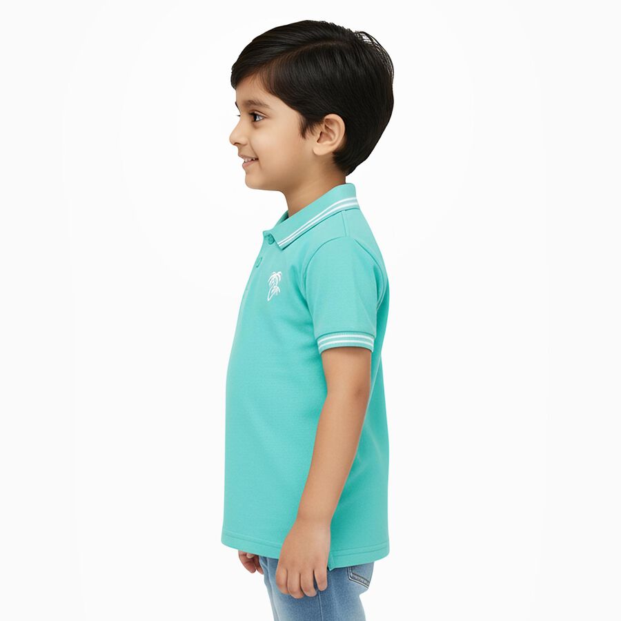 Boys' Half Sleeves T-Shirt, गहरा हरा, large image number null