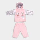 Infants Soft Baby Pink Hooded Casual Jump Suit, Pink, small image number null