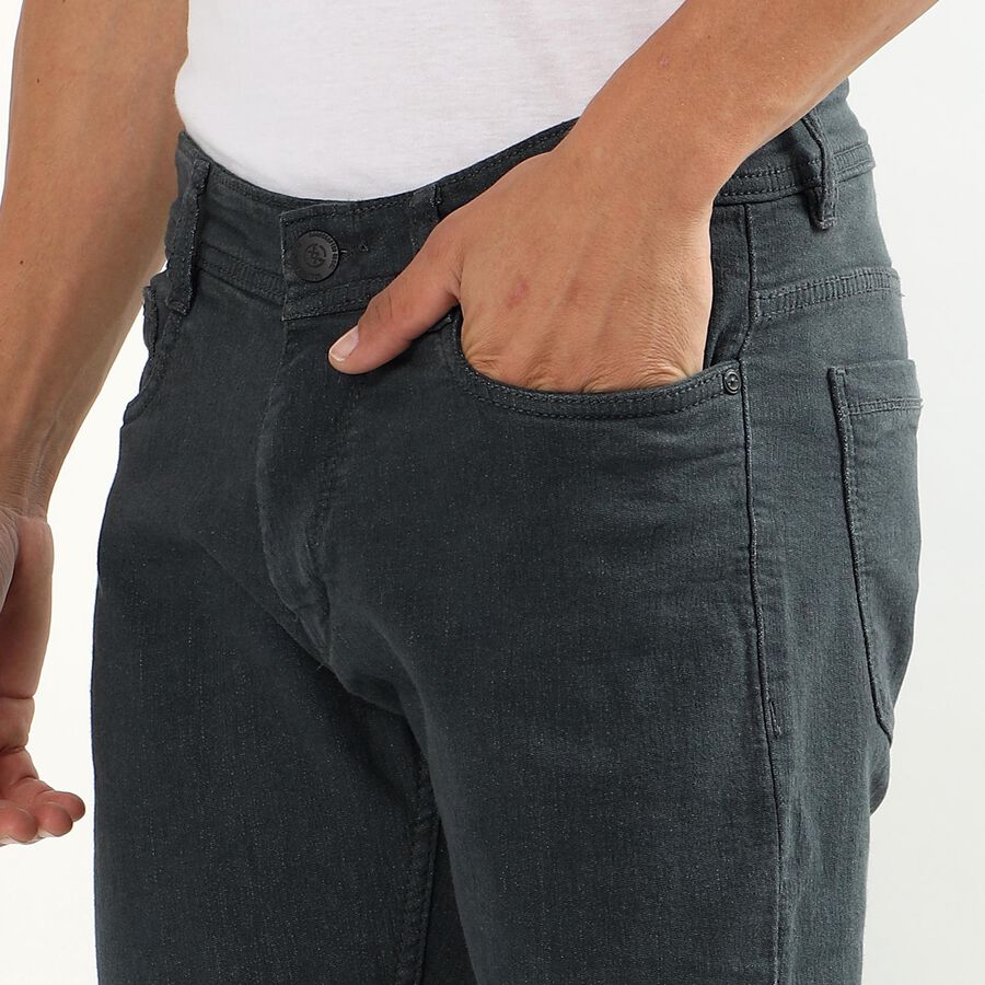 Men's Dark Blue Skinny Fit Five-Pocket Jeans, Dark Green, large image number null
