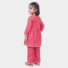 Girls Fuchsia Round Neck Fusion Set Fusion Set Upper and Bottom Set, रानी (फ्यूशिया), small