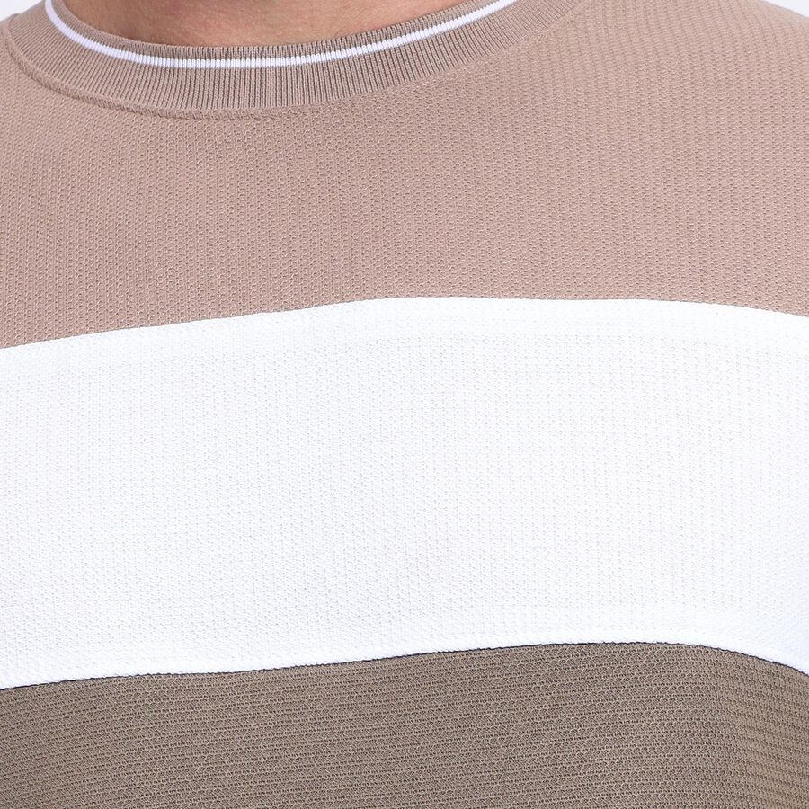 Men's 100% Cotton Round Neck Half Sleeves T-Shirt , Brown, large image number null