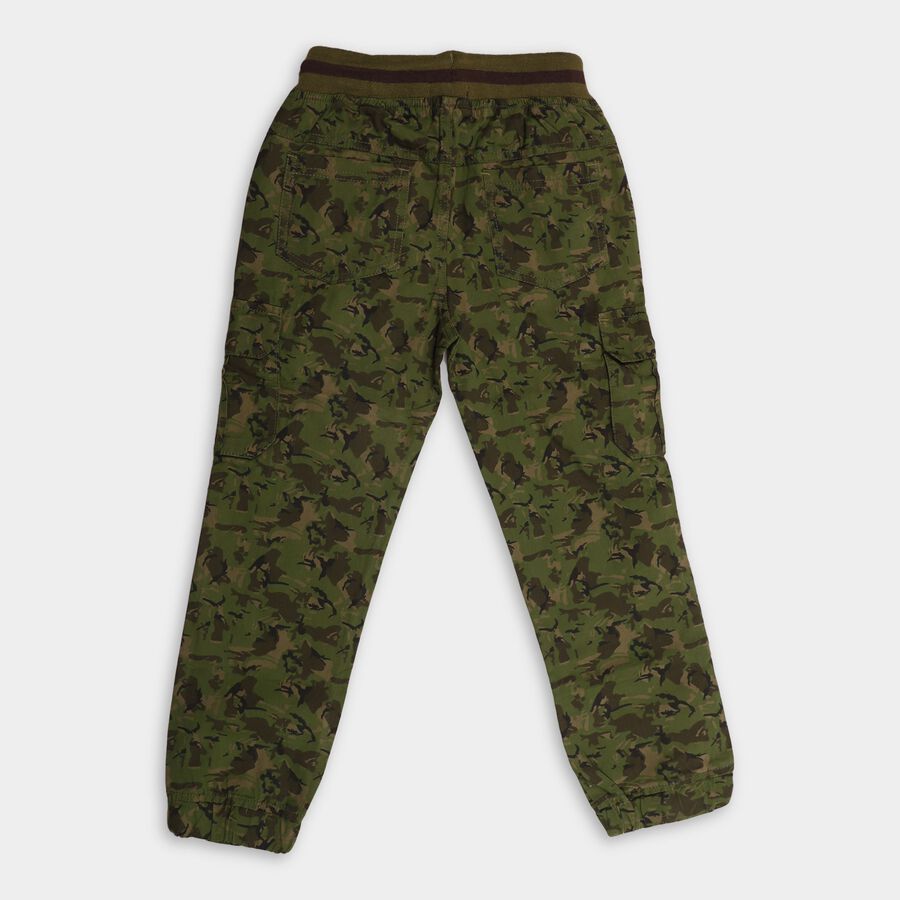 Boy's 100% Cotton Trousers , Dark Green, large image number null