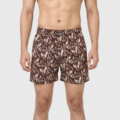 Men's Wine Regular Fit Solid Boxers