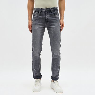 Men's Washed Grey Slim Fit Jeans