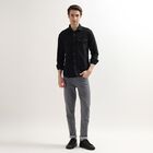 Men's 100% Cotton Regular Collar Casual Shirt, Black, small image number null