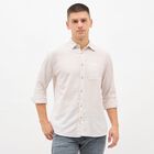 Men's Light Beige Striped Classic Casual Shirt, गहरा पीला, small image number null
