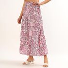 Women's Pink Regular-Fit Pleated Maxi Skirt, गुलाबी, small