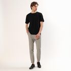 Men's Light Grey Slim Fit Jogger Trousers, हल्का ग्रे, small