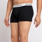 Men's 100% Cotton Trunks, Black, small