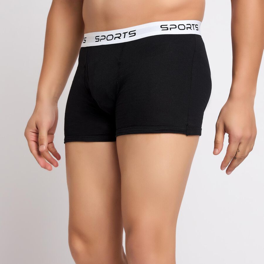 Men's 100% Cotton Trunks, Black, large