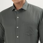 Men's Dark Green Cut Away Collar Slim Fit Formal Shirt, Dark Green, small image number null