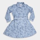 Girls' Dress, मध्यम नीला, small image number null