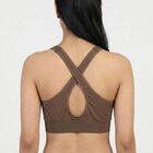 Women's Brown Sleeveless Athleisure Sports Bra, Brown, small