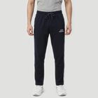Men's Navy Blue Regular Fit Solid Track Pants, नेवी ब्लू, small