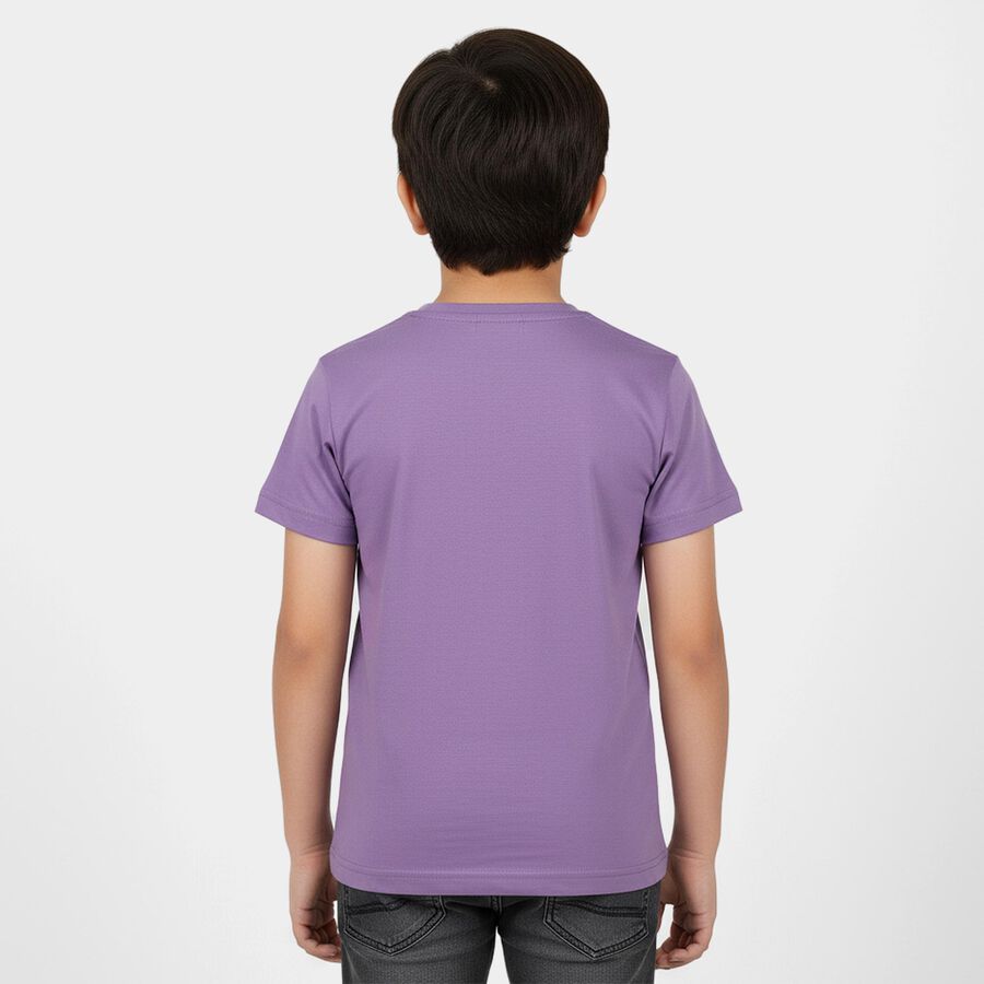 Boys' Half Sleeves T-Shirt, लाइलेक, large