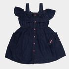 Girls' Frock, गहरा नीला, small