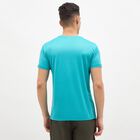 Men's Vibrant Turquoise Crew Neck Athleisure T-Shirt, Teal Blue, small