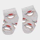 Infants Cotton Solid Socks, Melange Light Grey, small image number null