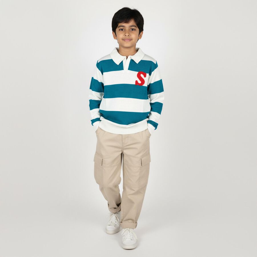 Boys' Pullover, गहरा हरा, large image number null