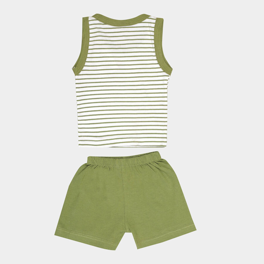 Infants Cotton Baba Suit, Olive, large image number null