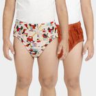 Boys' Beige Regular Fit Solid Briefs, गहरा पीला, small