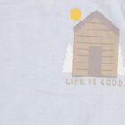 Infants Light Powder Blue Cotton Round Neck Casual T-Shirt, Light Blue, small image number null