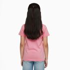Girls Light Pink Cotton Round Neck Casual T-Shirt, Light Pink, small image number null