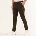 Men's Slim Fit Casual Trousers, Olive, small
