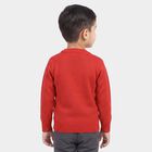 Boys Red Crew Neck Graphic Pullover, Red, small