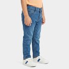 Boys Blue Straight Fit Washed Jeans, मध्यम नीला, small