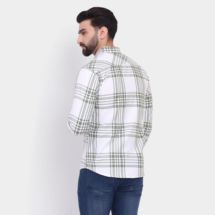 Men's 100% Cotton Casual Shirt, हल्का हरा, large