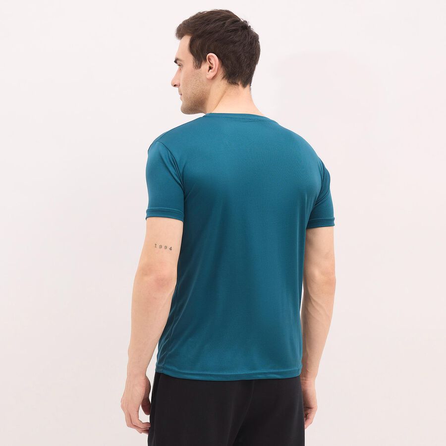 Men's Teal Crew Neck Drifit T-Shirt, Teal Blue, large image number null