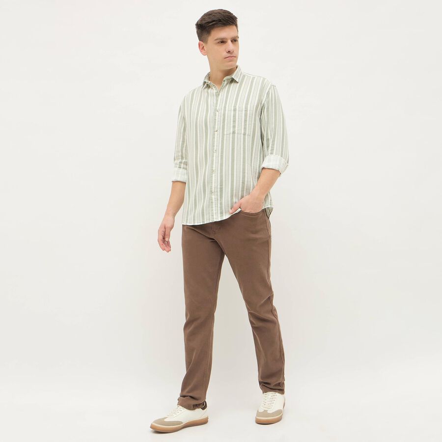 Men's Light Sage Green Cotton Classic Casual Shirt, हल्का हरा, large