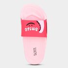 Kids Bright Pink Slip-On Cartoon Slippers, Pink, small image number null