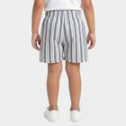 Girls Light Blue Regular Fit Striped Pull-On Shorts, हल्का नीला, small