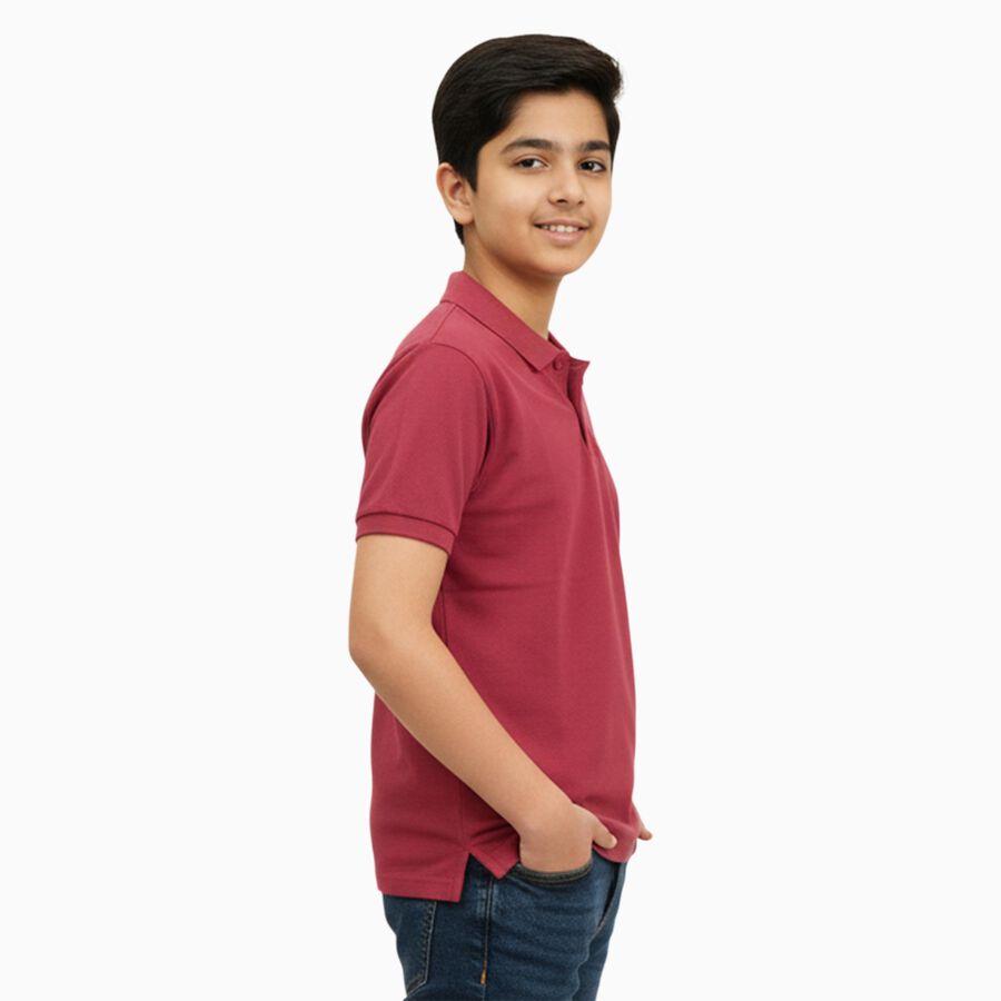 Boys' Half Sleeves T-Shirt, Pink, large image number null