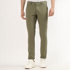 Men's Light Green Slim Fit Casual Trousers, हल्का हरा, small