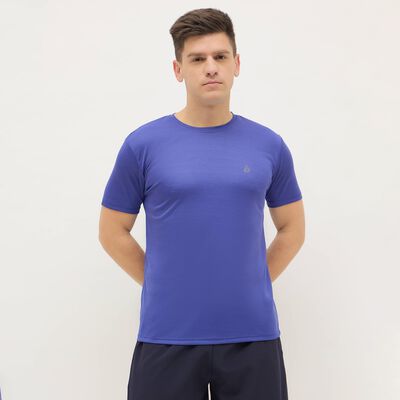 Men's Rich Royal Blue Crew Neck Athleisure Drifit T-Shirt