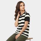 Women's Black Round Neck Regular T-Shirt, Black, small