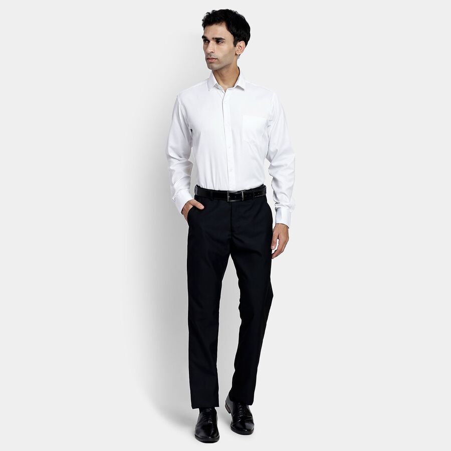 Men's Slim Fit Formal Trousers, Black, large image number null