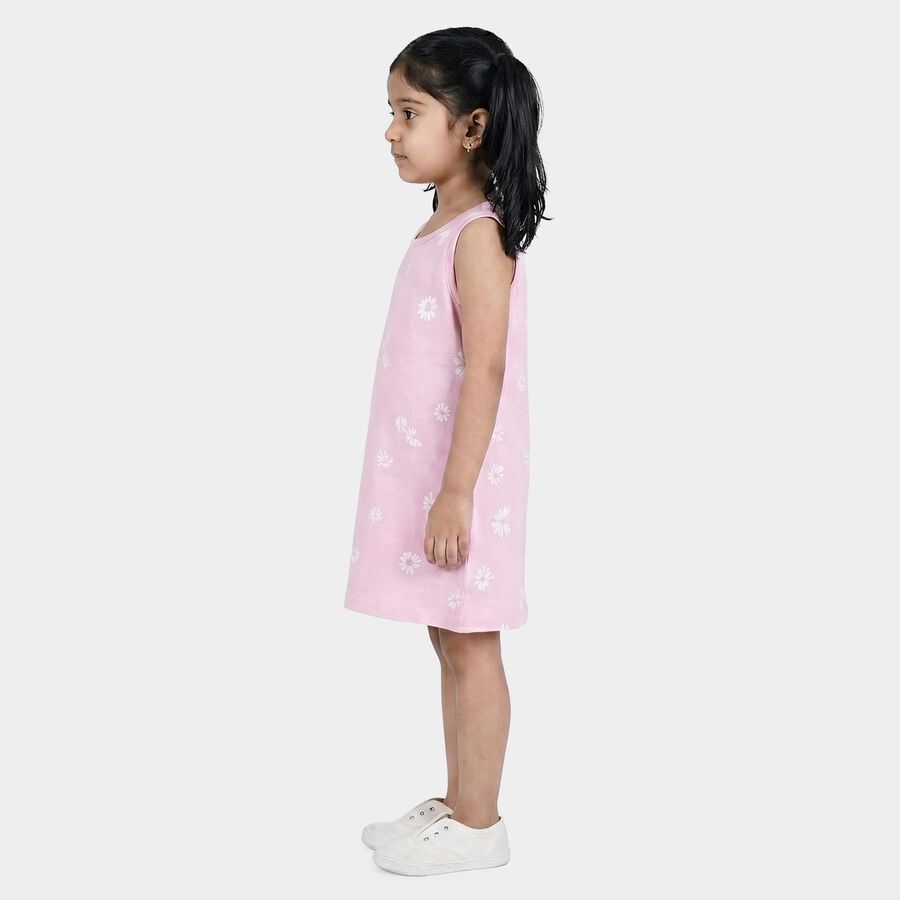 Girls' Lilac A-Line Floral Printed Frock, लाइलेक, large