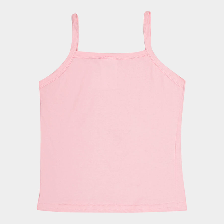 Girls Cotton Vest, Pink, large image number null