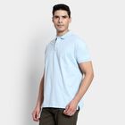 Men's 100% Cotton Collared Half Sleeves T-Shirt, हल्का नीला, small image number null