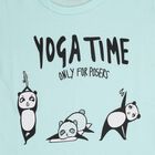 Girls' Light Mint Green Cotton Blend Crew Neck Short Sleeve T-Shirt, Light Green, small image number null